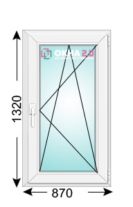 Размер одностворчатого окна 1320 х 870 мм