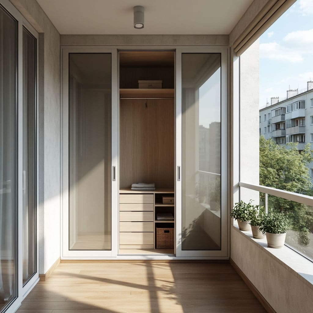 Шкафы-купе для балкона