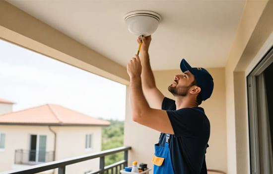 Провести электрику и освещение на балкон