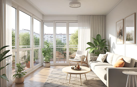 Зал совмещенный с балконом