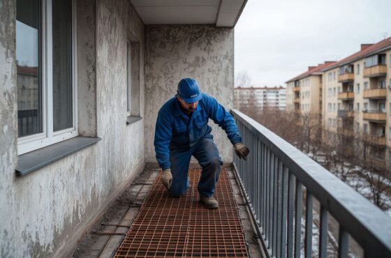 Усиление парапета и плиты балкона
