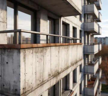Усиление парапета и плиты балкона бетоном