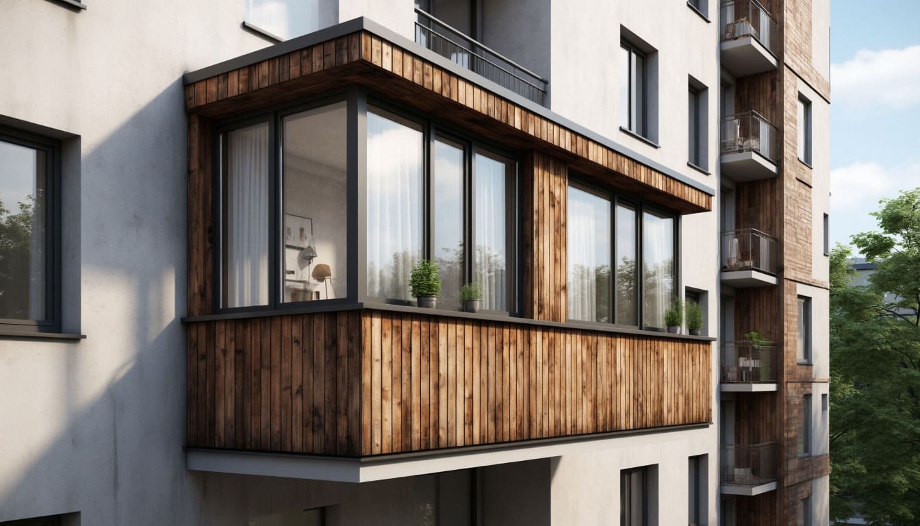 Внешняя отделка балкона сайдингом